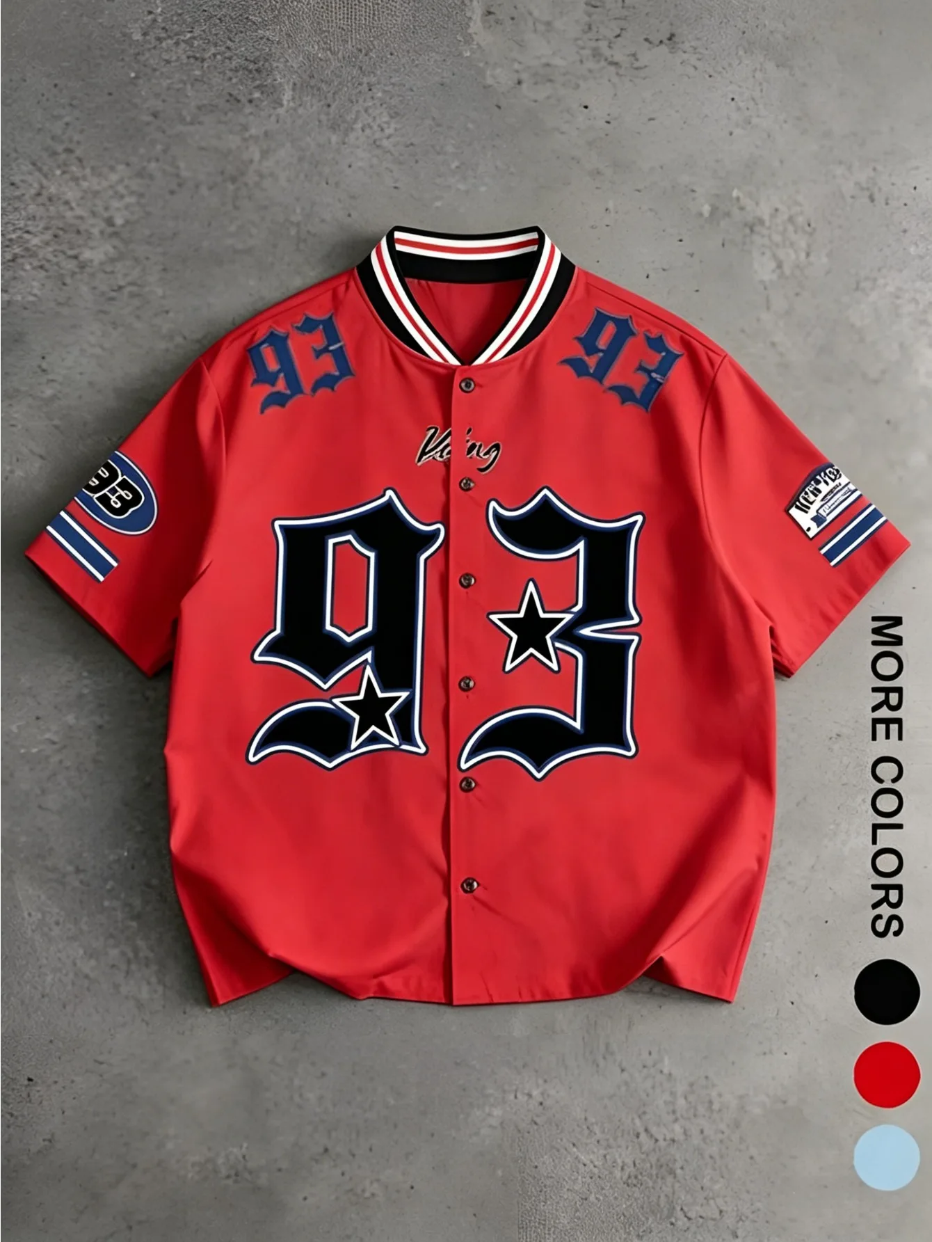 Men's American-Style High-Street Printed Short-Sleeve Shirt: Summer Shirt-Collar Streetwear Casual Cardigan