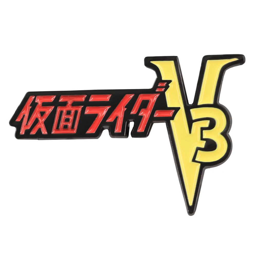 Kamen Rider V3 Logo Enamel Pin Japanese Classic Anime Peripheral Badge 70s Vintage Jewelry Childhood Gift Fans Souvenirs