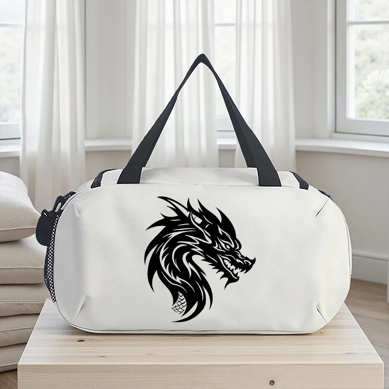 New Dragon Head Men's Carry-on Travel Bag Adult Luggage Bags Outdoor Camping High Capacity Backpack Oxford Cloth Gym Bag Gift