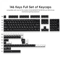 Minimalist Style Black White Keycaps PBT 146 Key Cap Ergonomics Nested Durable for Russian Korean Japanese Cherry MX Switch