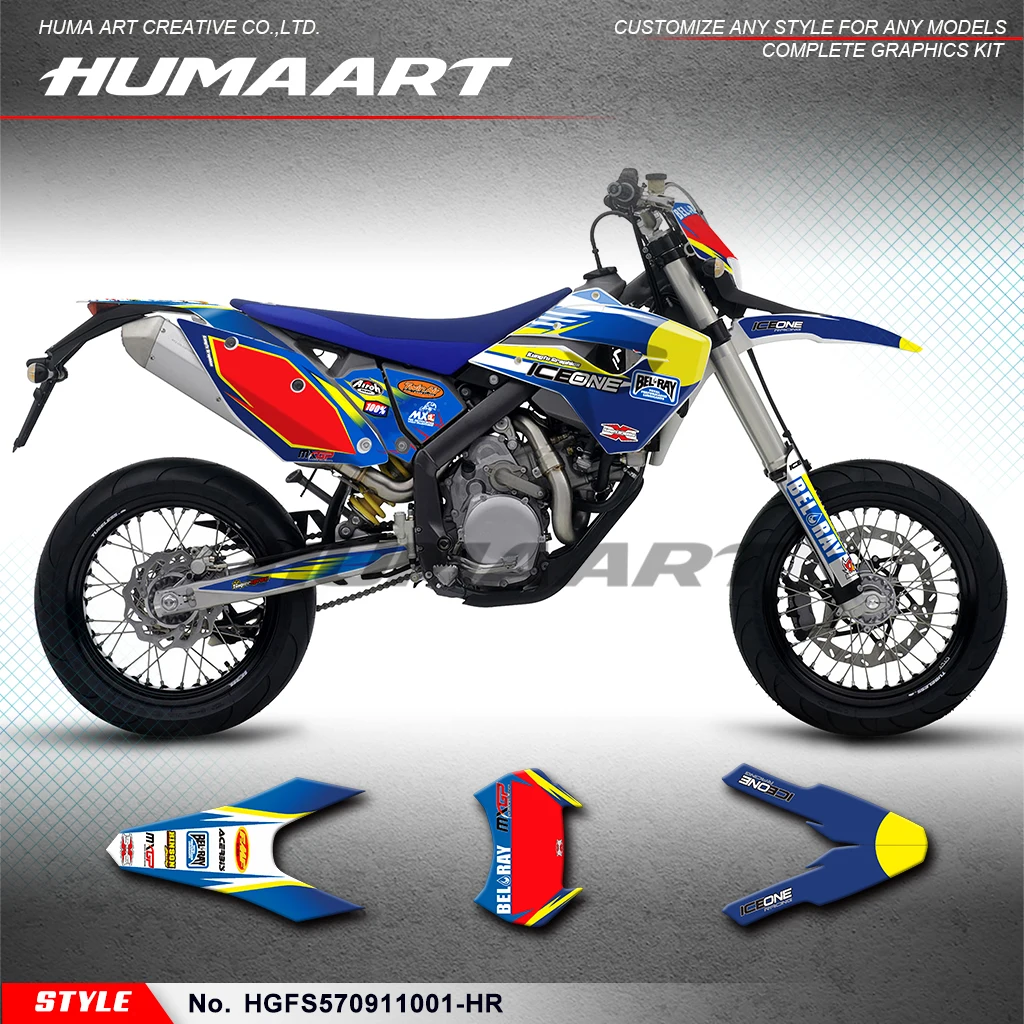 

HUMAART Racing Graphics Durable Vinyl for Husaberg FS 570 2009 2010 2011, HGFS570911001-HR