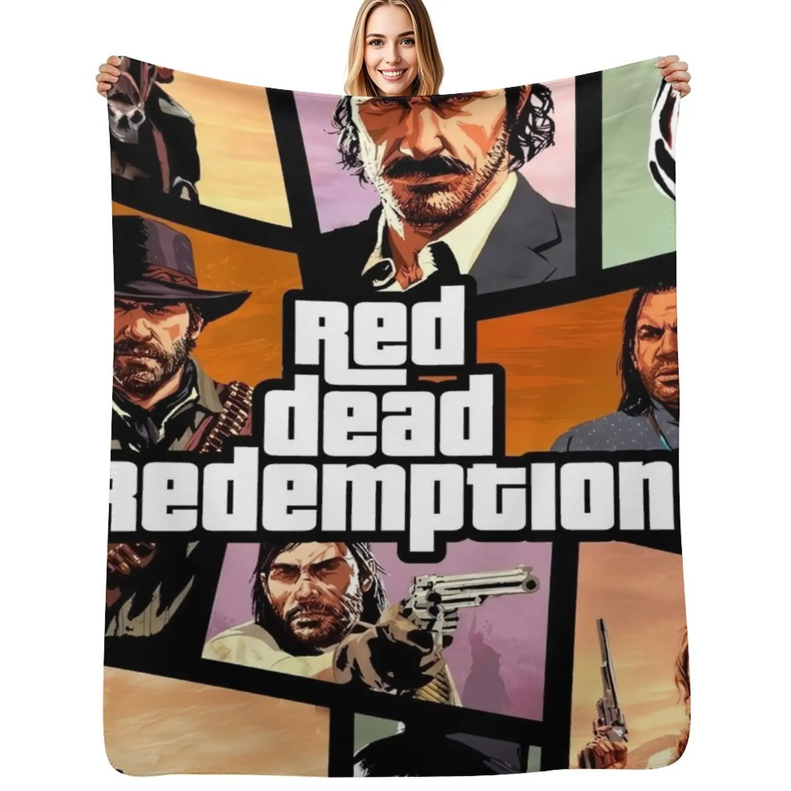 

nicer art works of rdr 1 and 2 online game Throw Blanket Cozy Sofa Blanket for TV Watching Napping