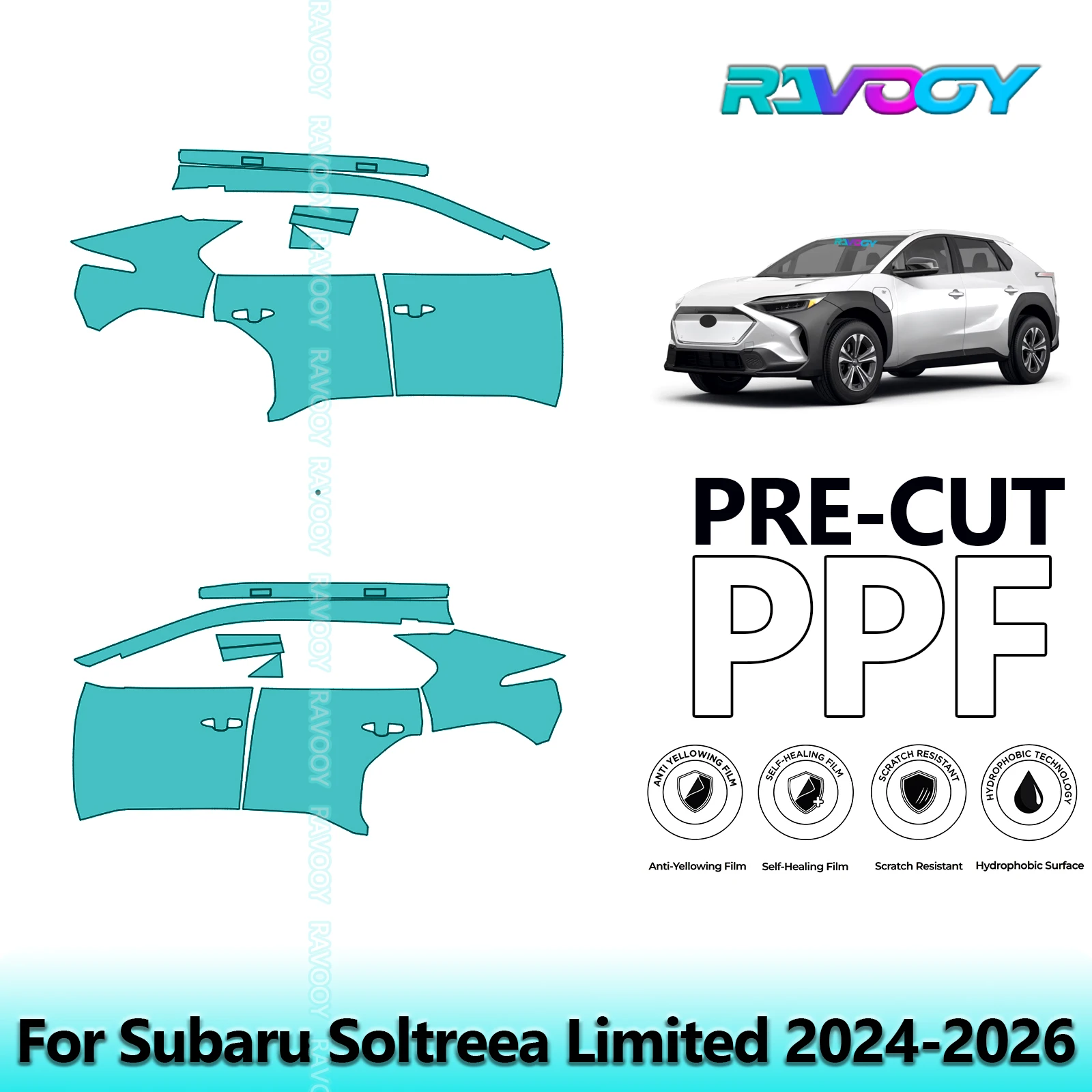 

For Subaru Soltreea Limited 2024-2026 8.5mil Clear Matte Pre-Cut PPF Door & A/B Pillar Kit TPU Paint Protection Film Set