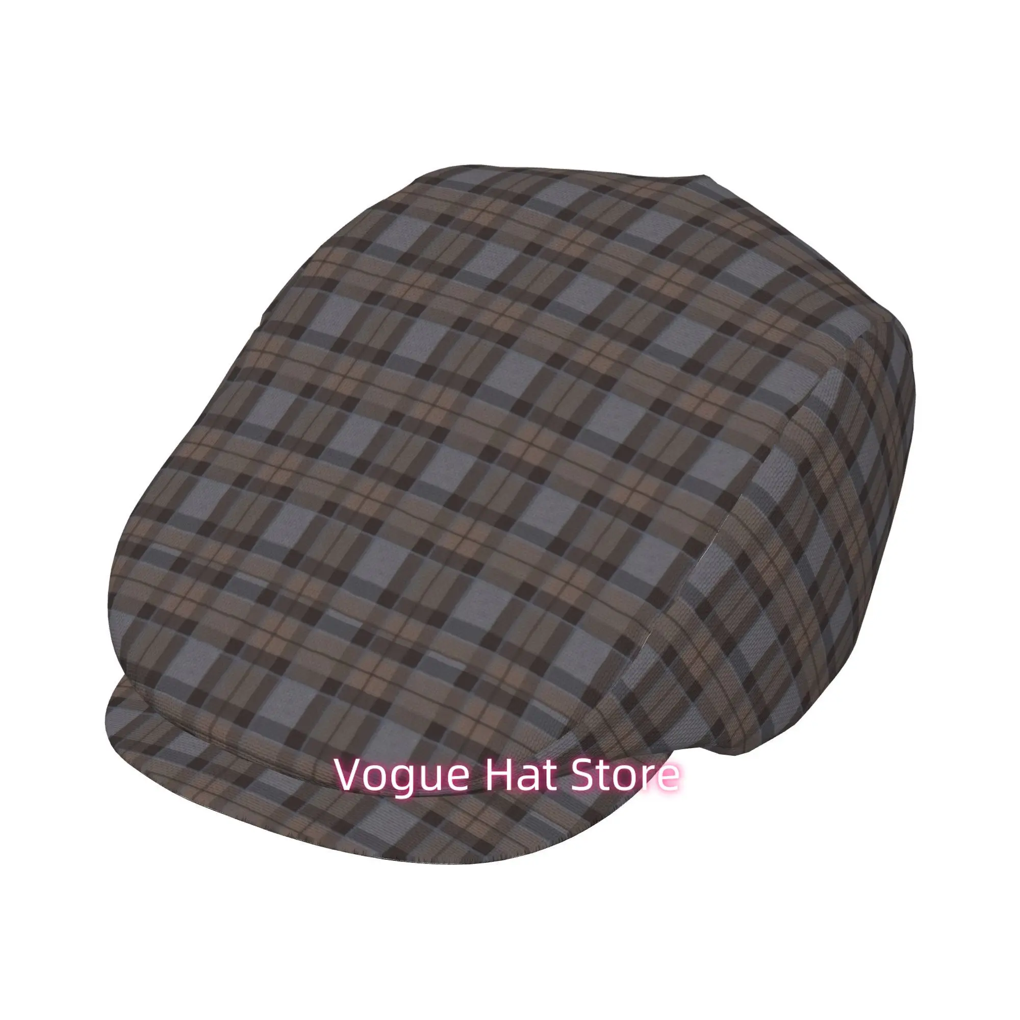 1pc outlander tartan All-over printed beret,  newsboy cap, unisex, a must-have fashion accessory for outdoor leisure activities