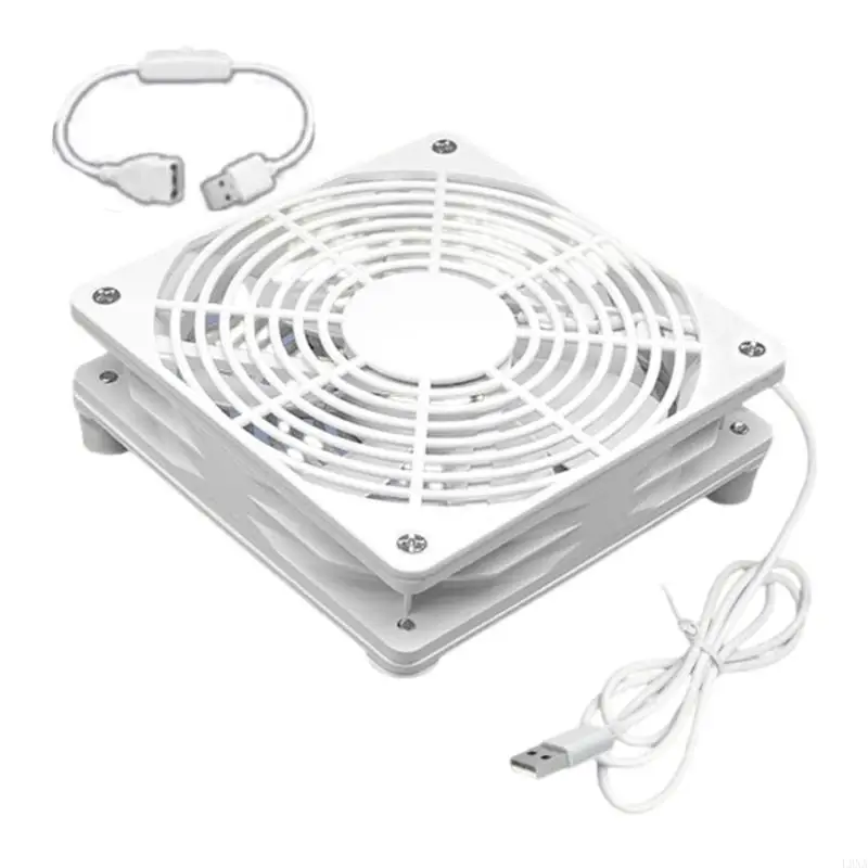 L9NA 120mm USB Cooling Fan with Switches Cable for Router Modem Receiver Extractor Fan