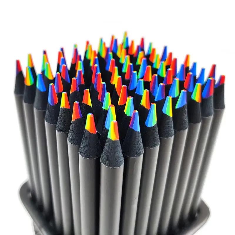 4 Stücke 7 Farben Konzentrischen Farbverlauf Bunte Bleistift Buntstifte Buntstift Set Kreative Kawaii Briefpapier Kunst Malerei Zeichenstift