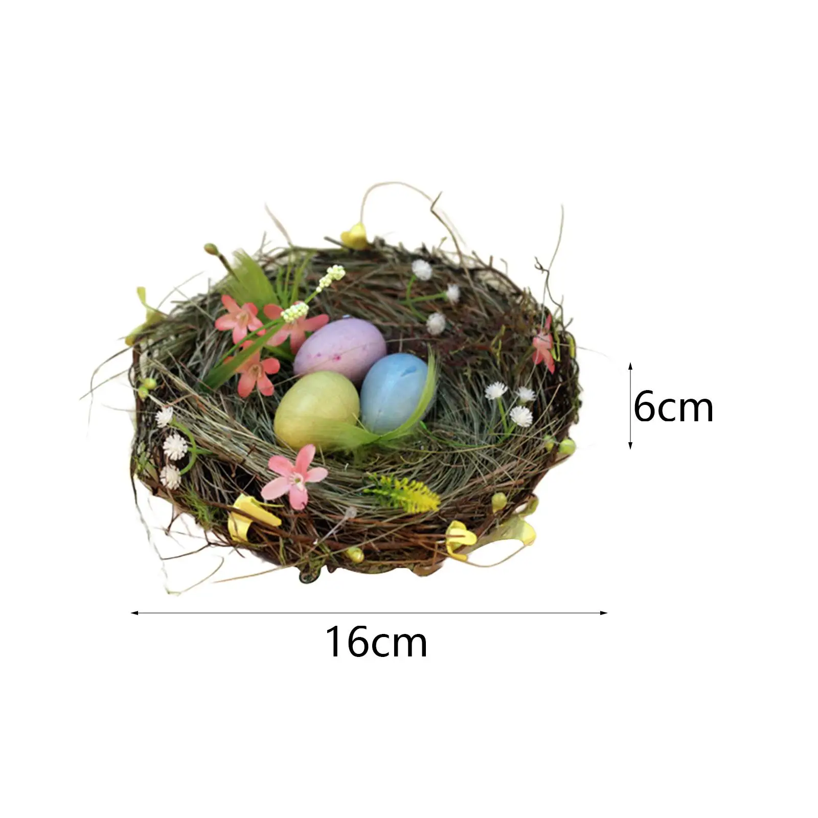 Easter Bird Nest Decor Crafts Party Supplies Small with Easter Eggs Decorative for Home Living Room Outdoor Farmhouse Office