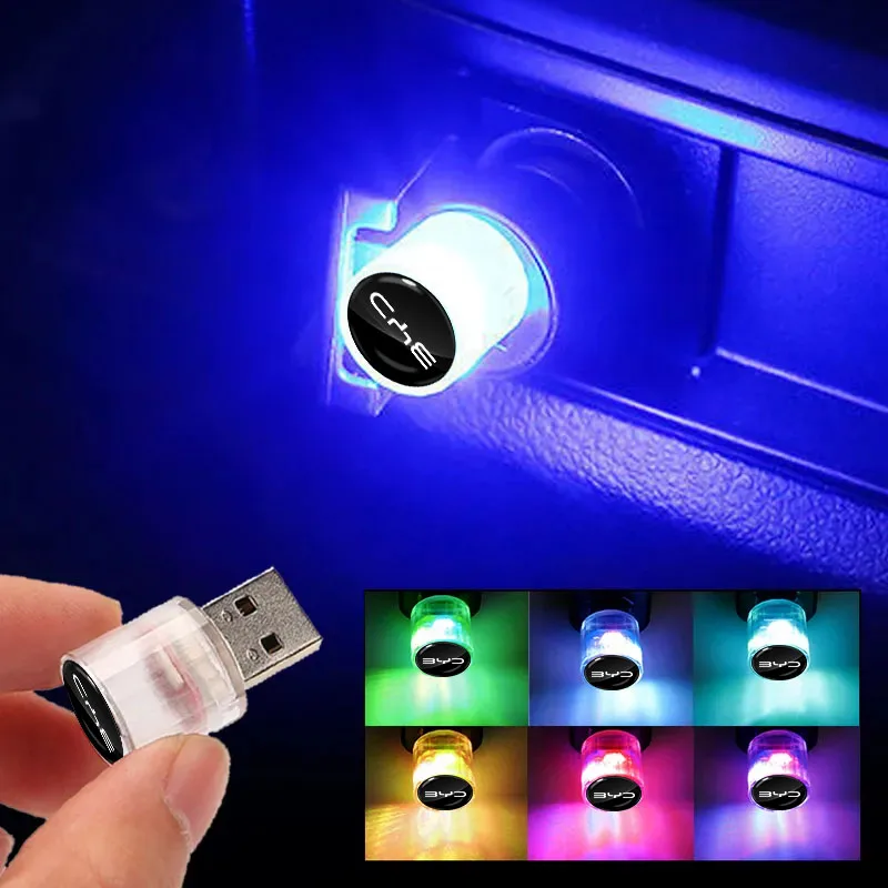 

Car Emblem USB Atmosphere Light Portable Car Mini LED Lamp Caps For BYD Qing Song Tang Yuan F3 I3 F0 F6 S6 S8 E5 E6 G3 G6 L3 S7