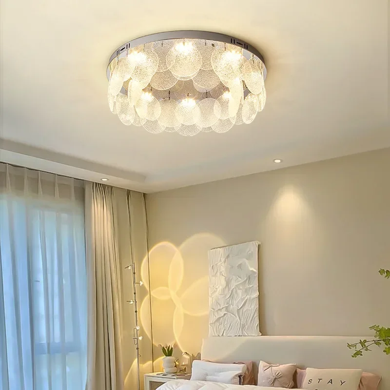 Modern LED Ceiling Lamp Metal Art Glass Chandelier Hanging Lamp Living Room Kitchen Indoor Decoration Ceiling Lustre Fixture