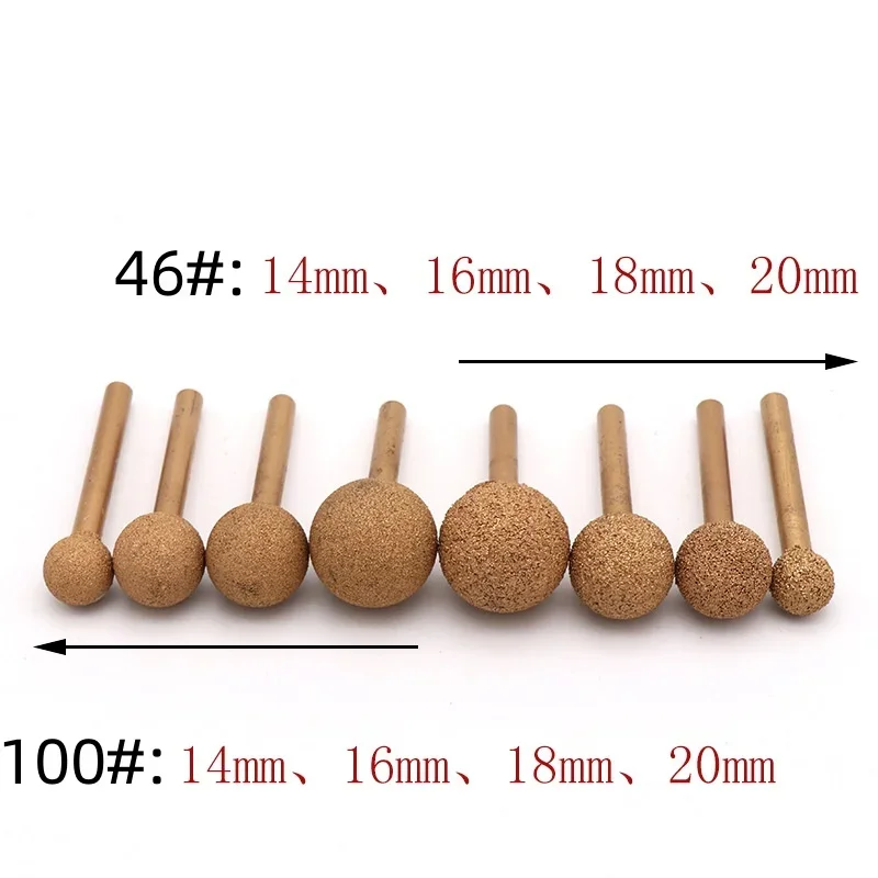 Ball Brazed Diamond Grinding Head 6mm Shank  Burr Grinding Polish Bit for Jade Stone Ceramic Carving Polishing Rotary Tools
