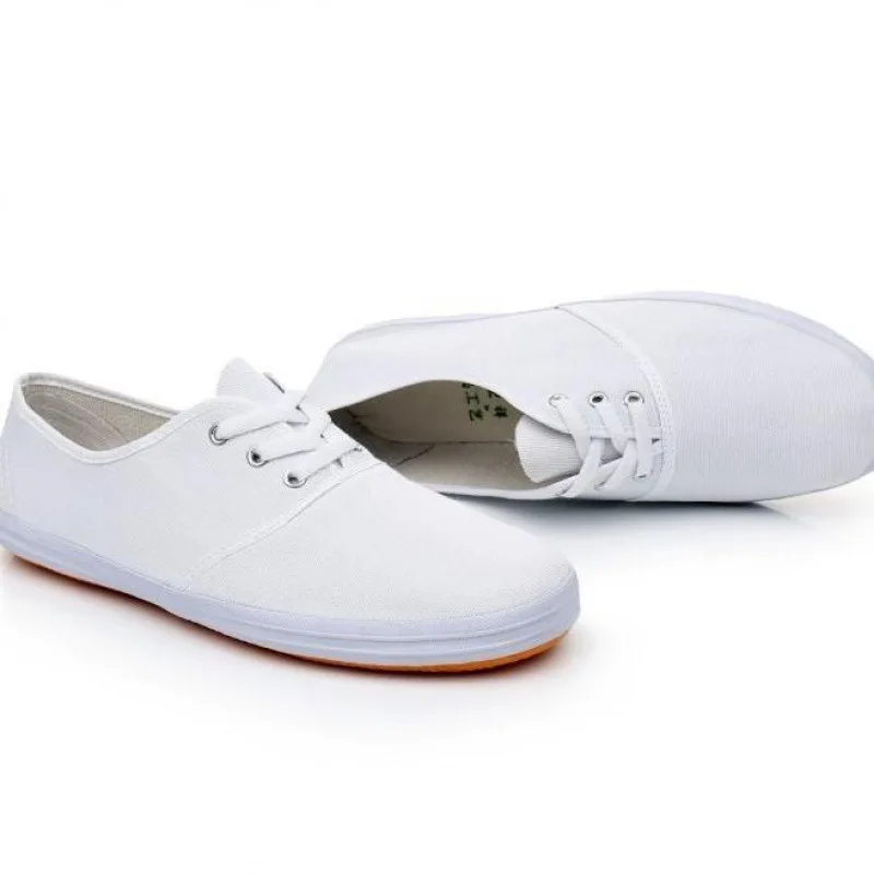 Classic White Shoes Solid Color Canvas Shoes Anti-skid Men and Women Exercise Shoes Martial Arts Tai Chi Shoes