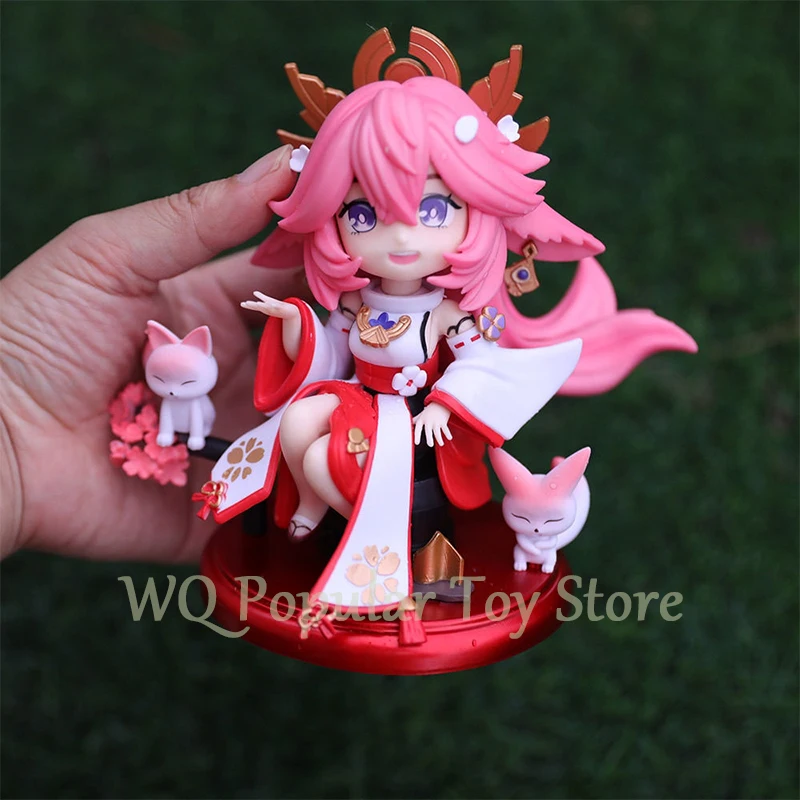 16CM Genshin Impact Figure Yae Miko Figures Q Version Beautiful Girl Game Characters Desk Ornament Collection Toys Birthday Gift