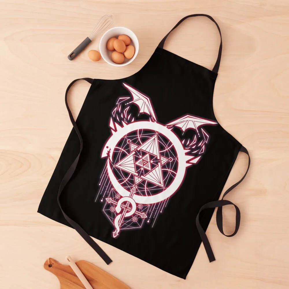 

Glowing Snakes of Alchemy Apron Bib For Kitchen For Cosmetologist Costume Waiter Apron