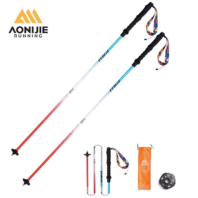 AONIJIE E4207 Trekking Hiking Poles Lightweight Folding Trail Running Canes Walking Stick Aluminum Alloy Camping Climbing Stick