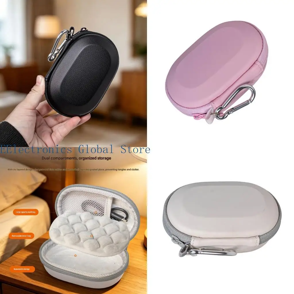 462B Power Adapter And Cord Case Hard Shell Travel Storage Pouch with Carabiner for Home Desk and Office Bags Daily