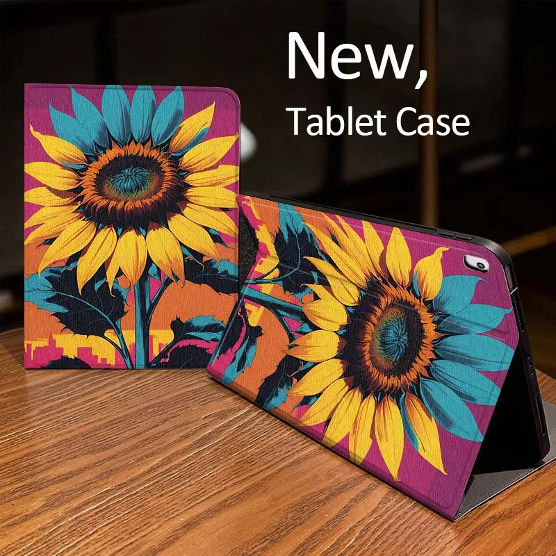 

Sunflower Plant Illustration For iPad Pro mini Air 1 2 4 3 5 6 7 8gen 9gen 11 M2 M3 M4 6th 7th 10th 11th Gen 2025 Tablet Case