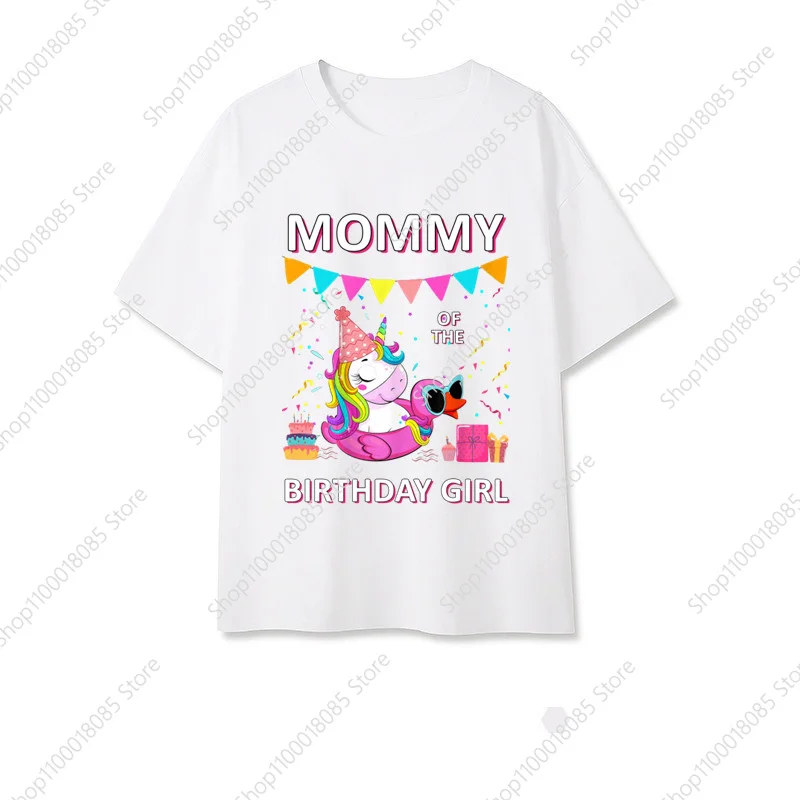 Family Matching Rainbow Unicorn Birthday Number 1-9 T-shirts Grandparents Mom Dad Bro Sis Top It Is My Birthday Print TShirt