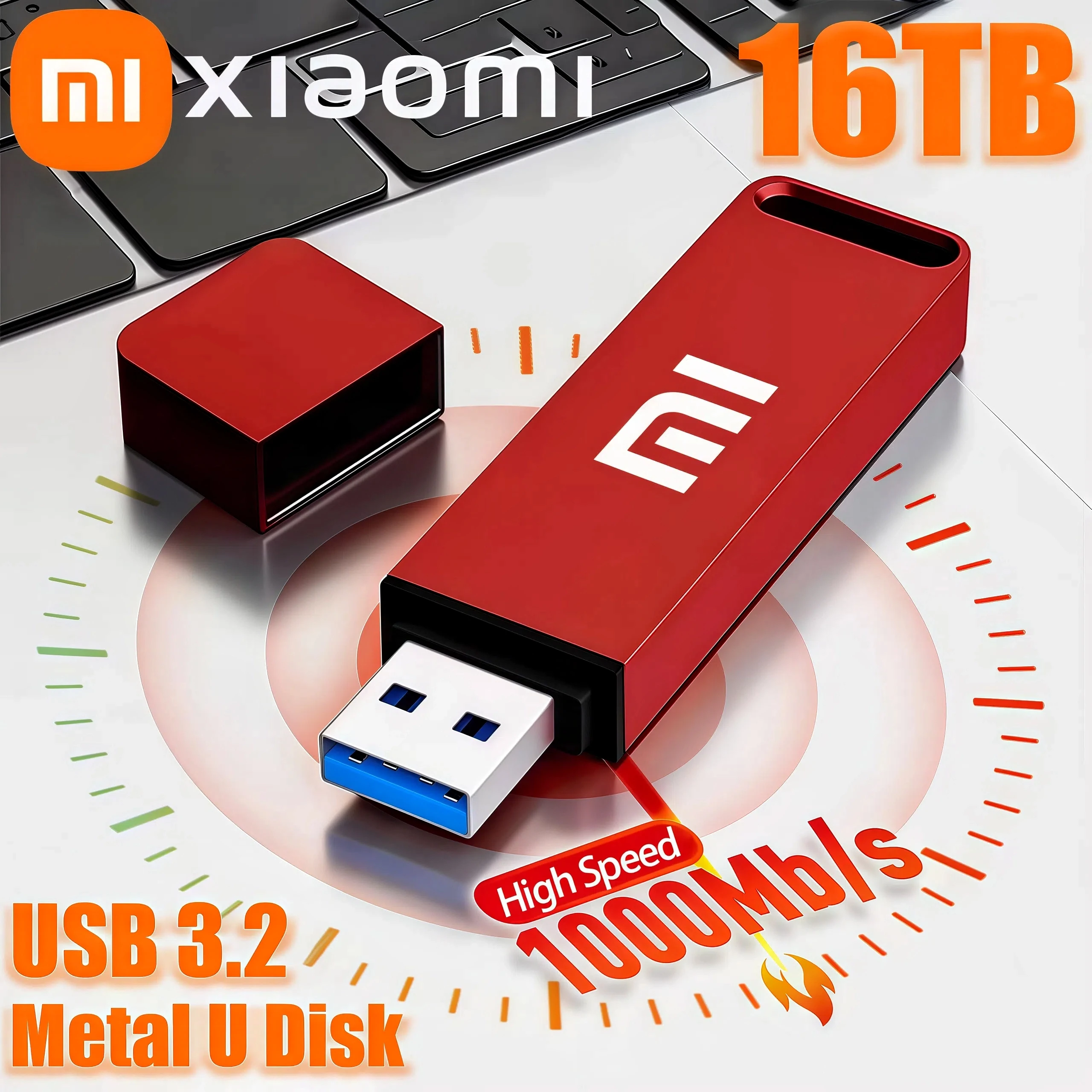 XIAOMI U-диск USB-флеш-накопитель 3 2 Type-C Интерфейс мобильного телефона Компьютер Взаимная передача Портативная USB-память ТБ