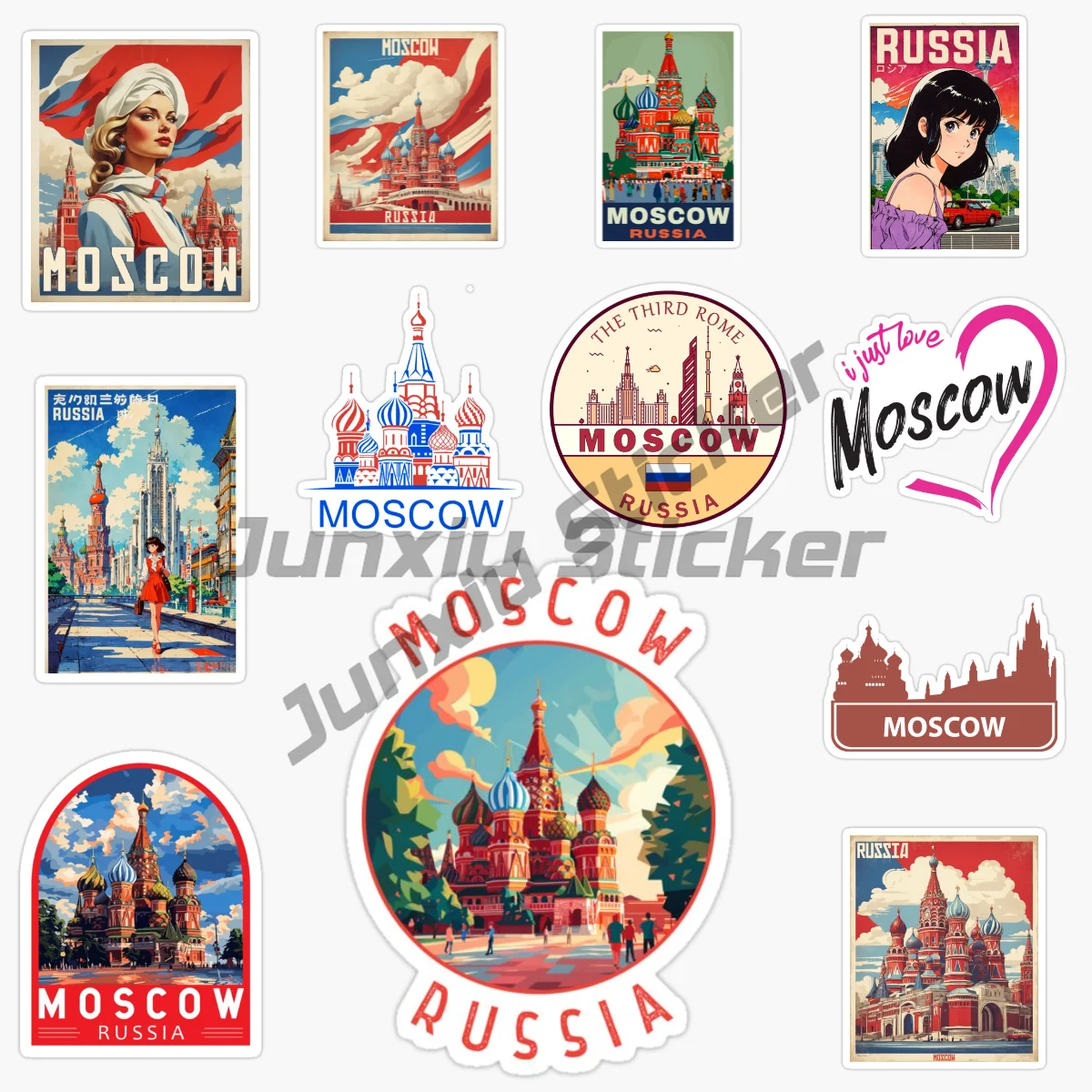 

Capital of The Russian Federation MOSCOW Creative Car Stickers Laptop Wall Room Car Motorboat Helmet Vinyl Self-adhesive Decal