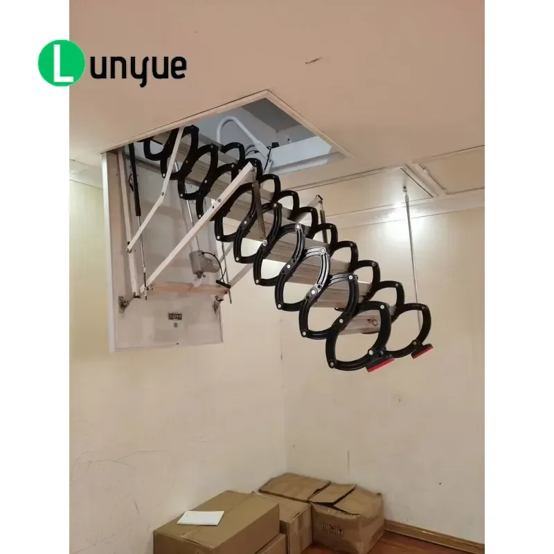 Space Saving Aluminum Retractable Attic Stairs Easy to Install CE ISO Certified Durable Folding Ladder for Home Loft Access