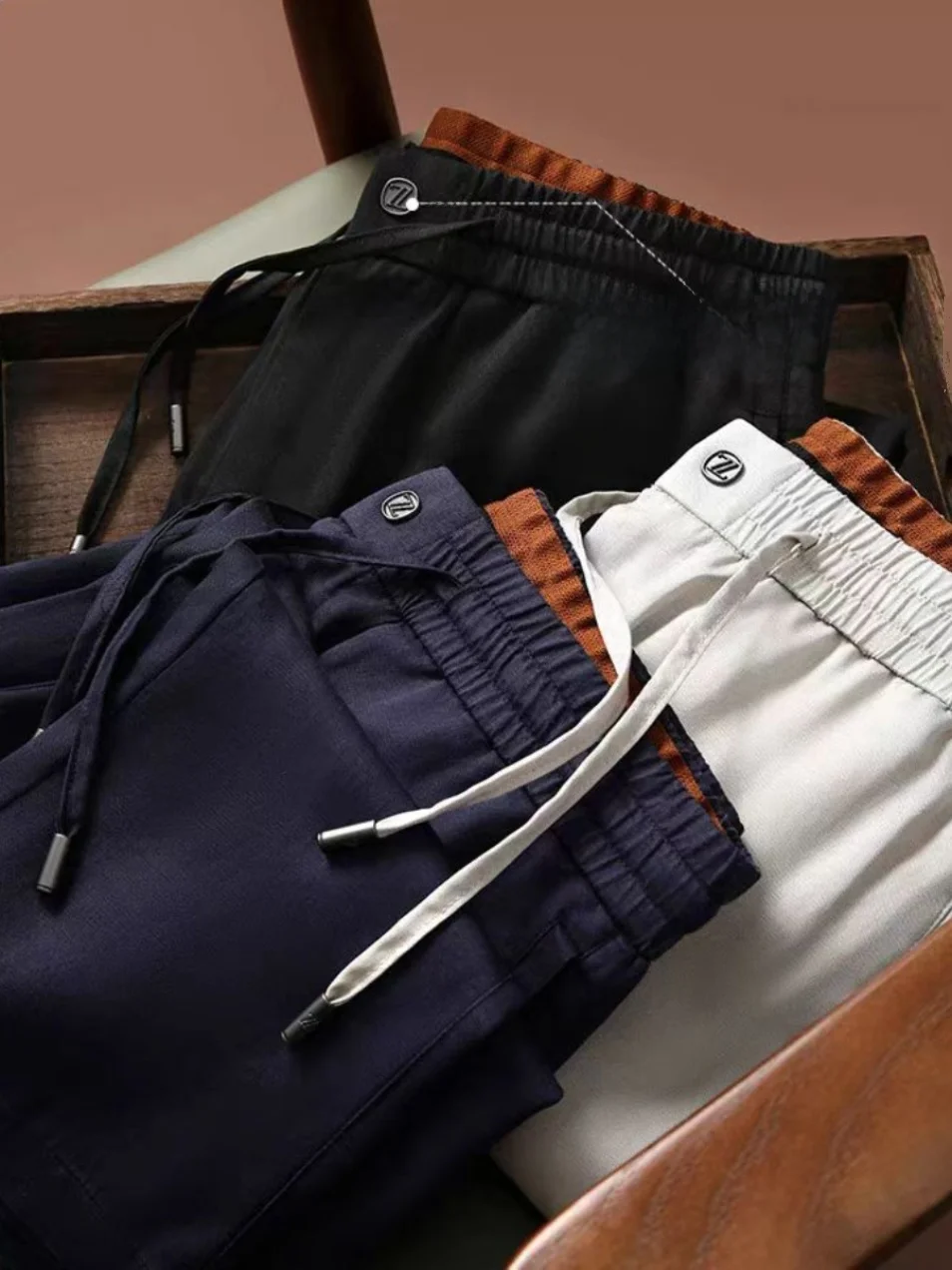Elegant Men's Casual Pants Lenzing Lyocell Blend Soft Draping Versatile Spring Summer Straight Leg Youthful Energy Style