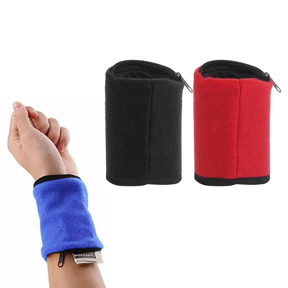 Unisex Pouch Zipper Arm Band Sport Brace Sweatband Wrist Wallet Wrist Protector Wristband