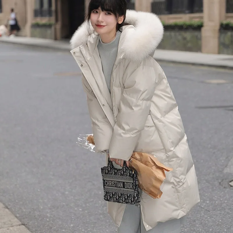 90 بطة بيضاء أسفل الدافئة مقنعين الشتاء الفراء الطبيعي طوق المرأة أسفل سترة 2025 جديد جودة عالية المرأة أسفل سترة باركر H777
