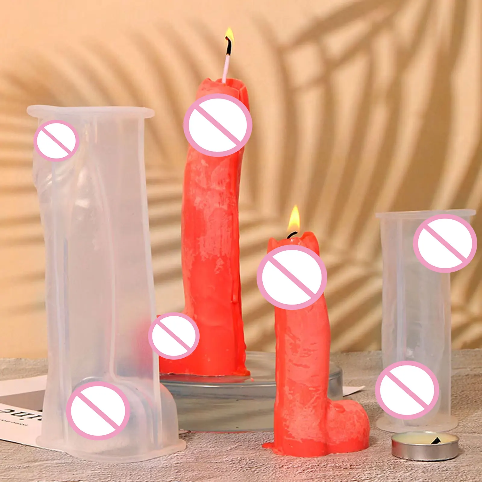 Silicone Men Genital Candle Mold Reusable for Aromatherapy Candle Soap Epoxy Resin Mould Handicrafts Ornaments DIY Baking Making - view 2
