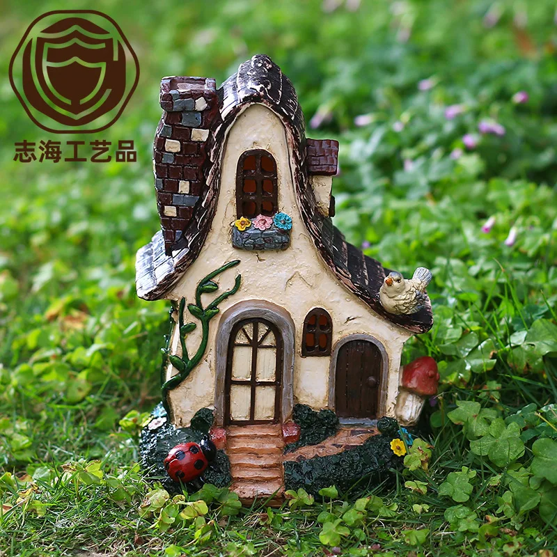 

Fairy Tale Cottage Resin Statue - Outdoor Garden Decor, Birthday Gift, Whimsical Scene Ornament