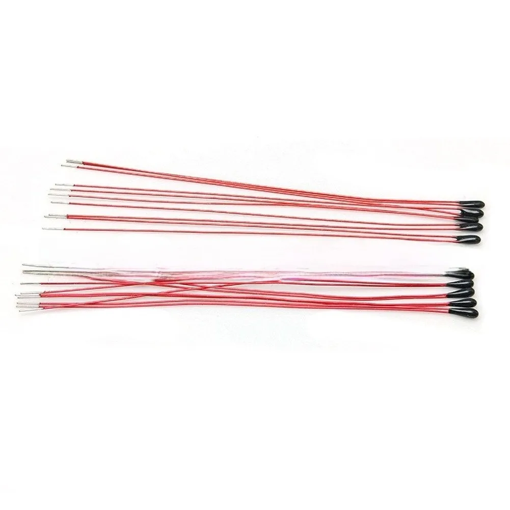 10Pack 10K Ohm Thermistor 3950 B Value 1% Tolerance 100mm Wire Temperature Sensor For HVAC Refrigerator Automotive Industrial Co