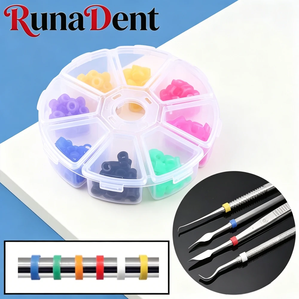 

160 Pcs Colorful Silicone Dental Code Rings for Instrument Identification Universal Fit for All Hand Instruments