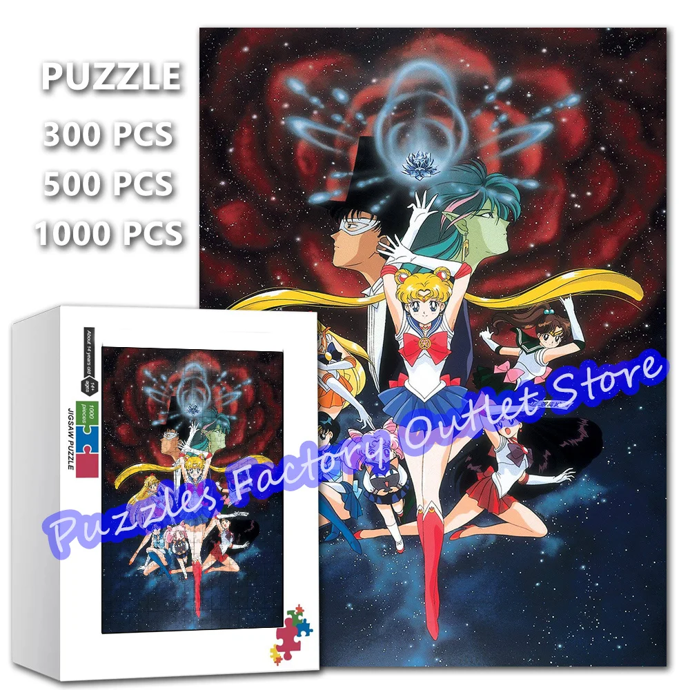 

Cartoon Superhero 300/500/1000 Pieces Jigsaw Puzzles Sailor Moon Sailor Mercury Sailor Mars Puzzle for Kids Intellectual Toys