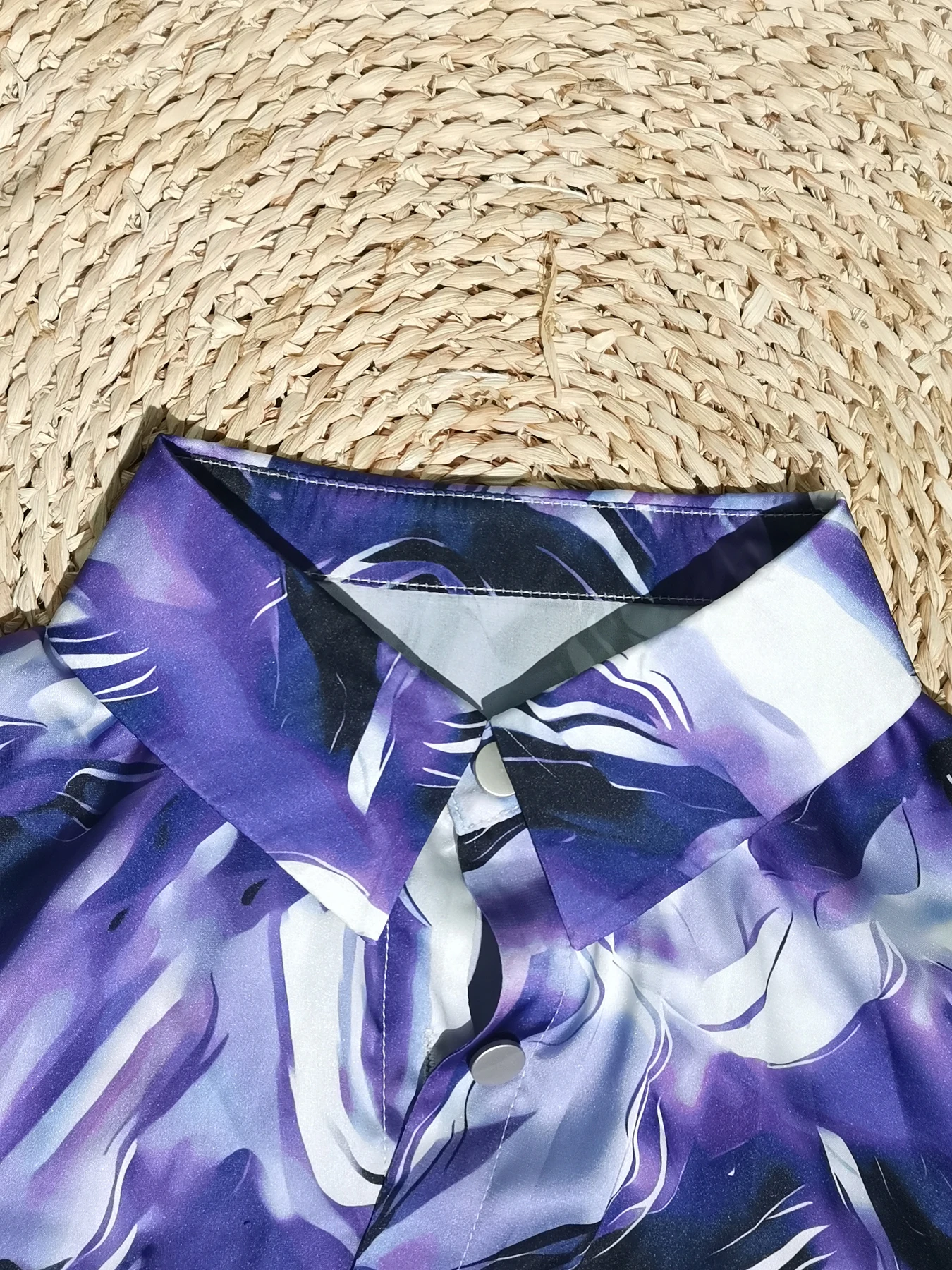 Langarmhemd mit Knopfleiste und Marmorprint, Langarmoberteile – Detail 5