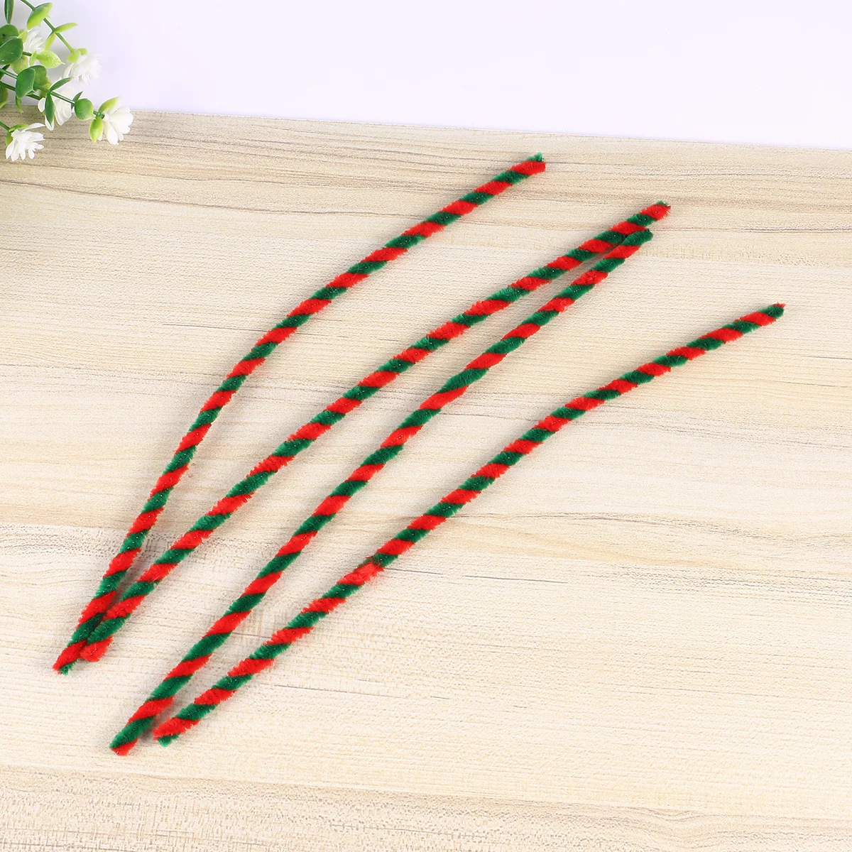 Bâtons de Chenille pliables bicolores, 50 pièces, rouge vert foncé pour enfants, artisanat fait à la main, matériaux artisanaux éducatifs créatifs