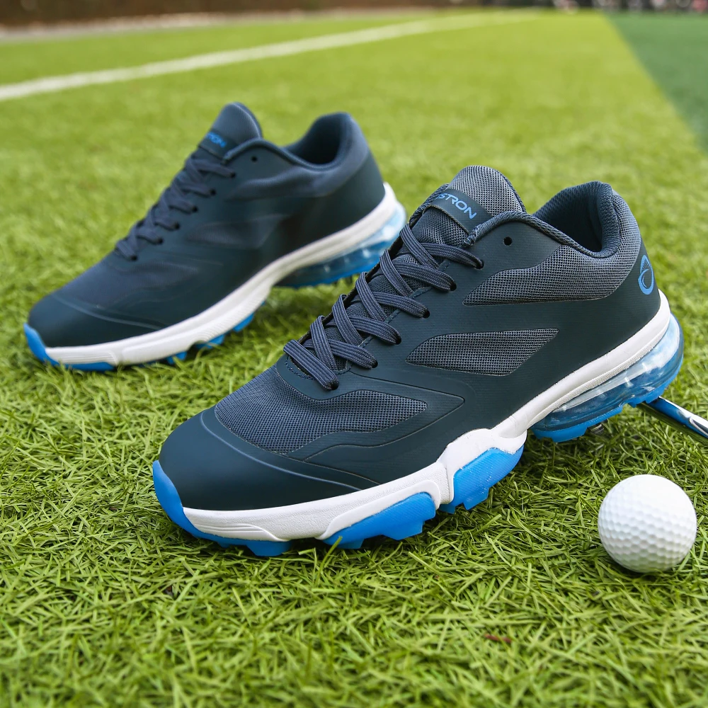 

Professional Male Golfer Sport Shoes Plus Size 39-48 Youth Athletic Golf Training Sneakers Spikes Deep Blue Golfing Shoes