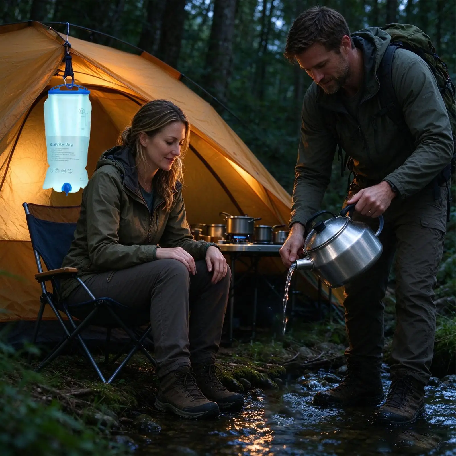 Hiking Water Filter Drinking Hydration Cleaning Purifier Bag Water Purifier Camping For Camping Backpacking Mountaineering