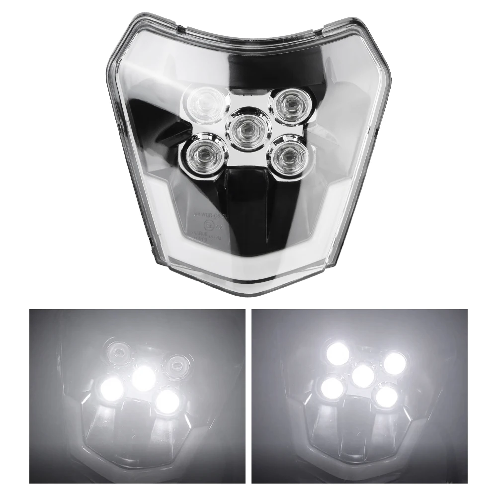 Universal Night Light Low Beam LED Accessories Motorcycle Headlights Moto KTM Off-Road For 150 250 350 450 Headlamp High Beam