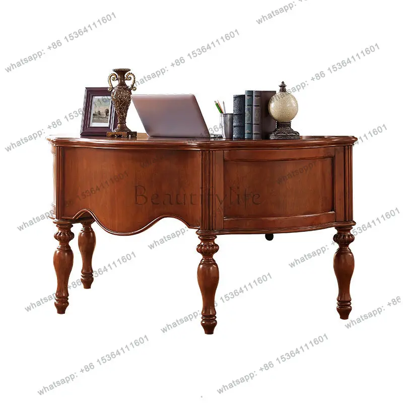 

American solid wood desk bedroom writing desk retro boss desk