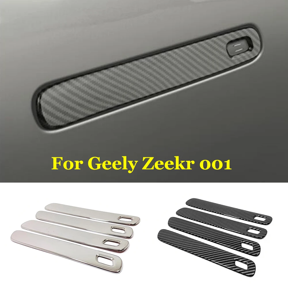 

ABS Chrome Carbon Car Door Handle Decoration Cover Trim Protector For Geely Zeekr 001 2021 2022 2023 2024 Car Accessories