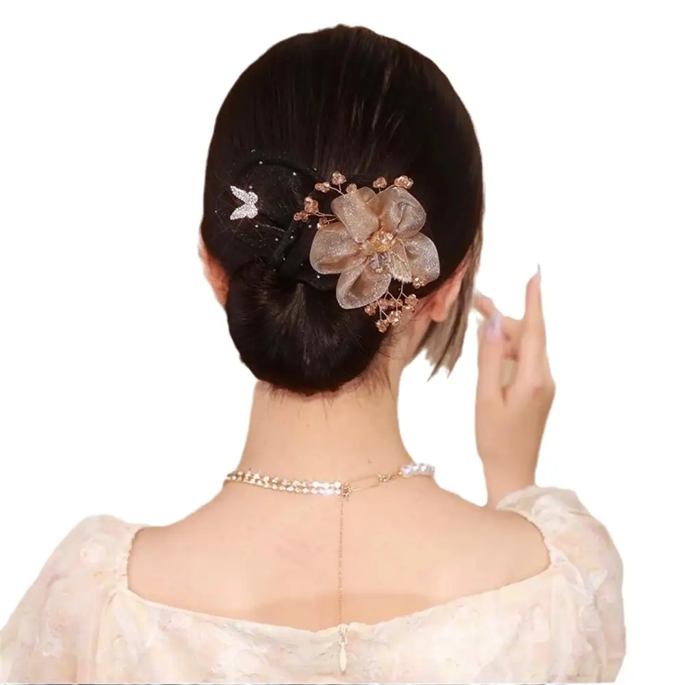 Flower Hair Clip Women Girls Hair Bun Maker Flexible Non-slip Lazy Hair Curler Twist Hairstyle Bun Elegant Hair Styling Tool