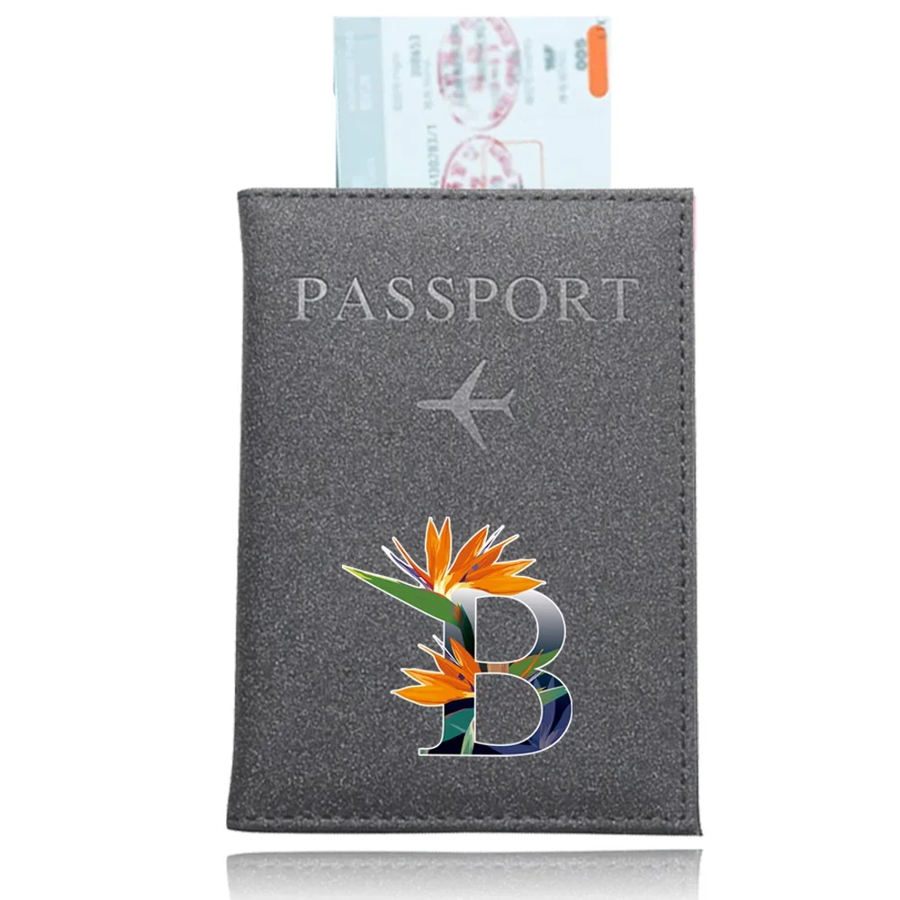 Travel Waterproof Passport Protective Cover PU Leather Passport Holder Case AirPlan Travel Accessories for Unisex Flower Color