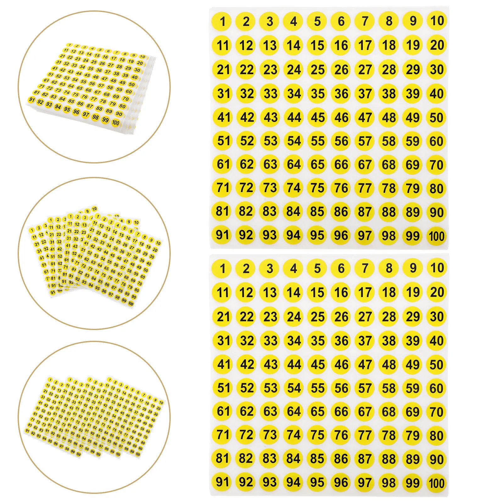 

100 водонепроницаемых круглых самоклеящихся этикеток с цифрами для одежды, обуви, головных уборов, ключей, банок, бутылок, шкафов