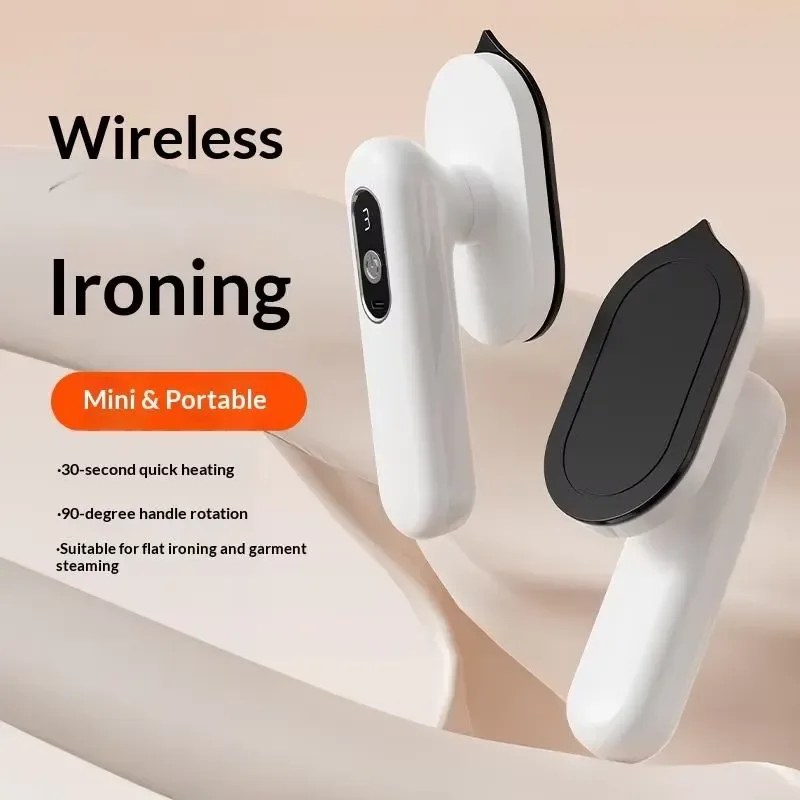 EE1 for Travel Use USB Rechargeable Mini Portable Electric Iron 3 Gears Temperature Control 2000mAh 30W Power 0.8L Water Tank