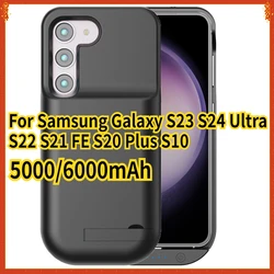 Battery Power Case for Samsung Galaxy S23 S24 Ultra S23 S22 S21 FE S20 Plus S10 Battery Charger Case Charging Power Bank