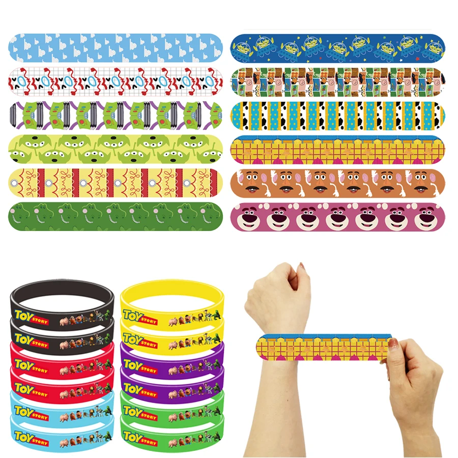 

12/24/36 шт., браслеты «История игрушек», сувениры для вечеринки, браслеты с застежкой, подарки на день рождения, украшения, награды, рождественские подарки