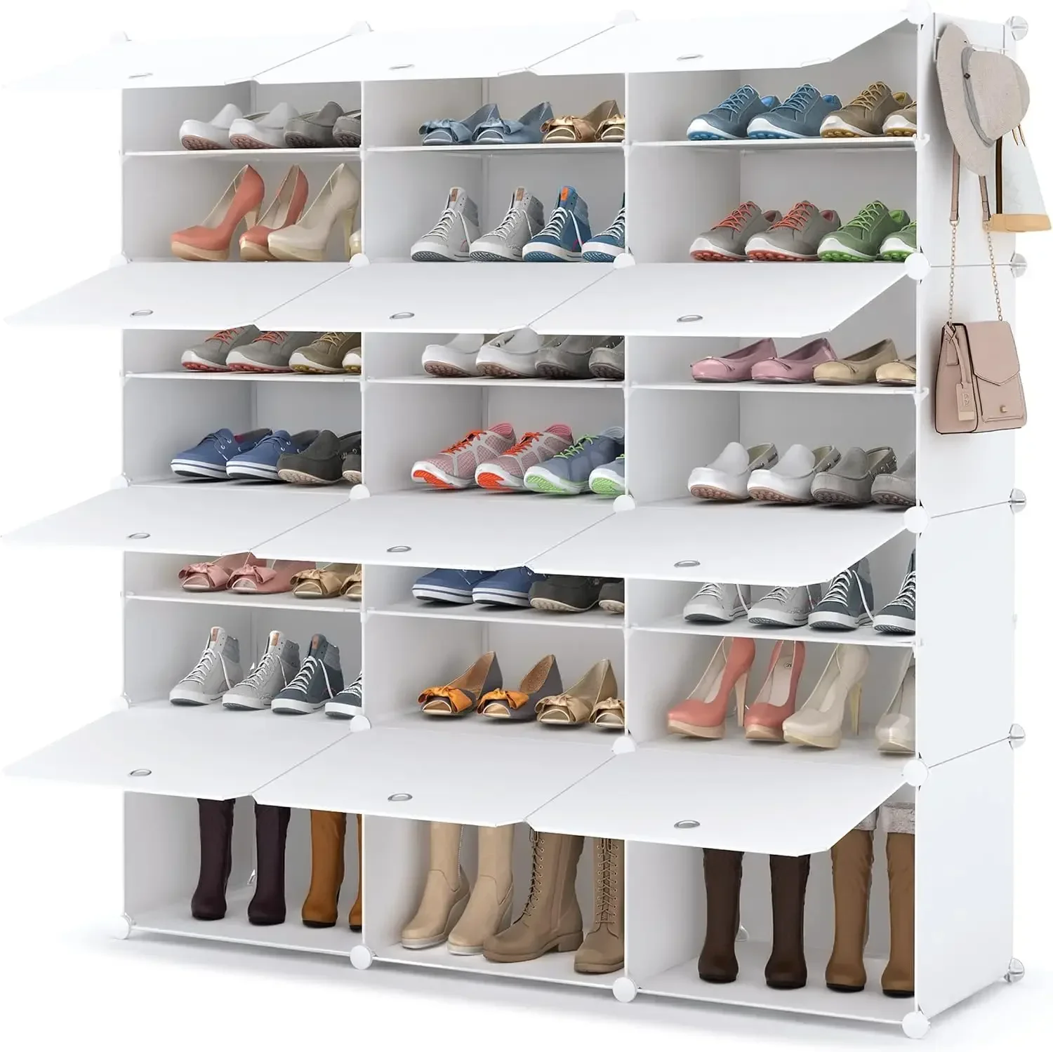 HOMIDEC Schuhregal, 7-Tier-Schuhschrank, Schuhaufbewahrung für 42 Paar Schuhe und Stiefel,