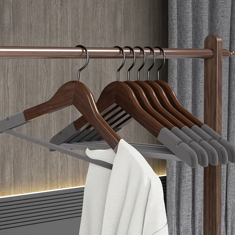 Wooden Hanger Suit Hangers Non Slip Wood Velvet Hangers for Hanging Pants,Suits,Dress,Skirts-360°Rotating Hanger for Home,Hotels