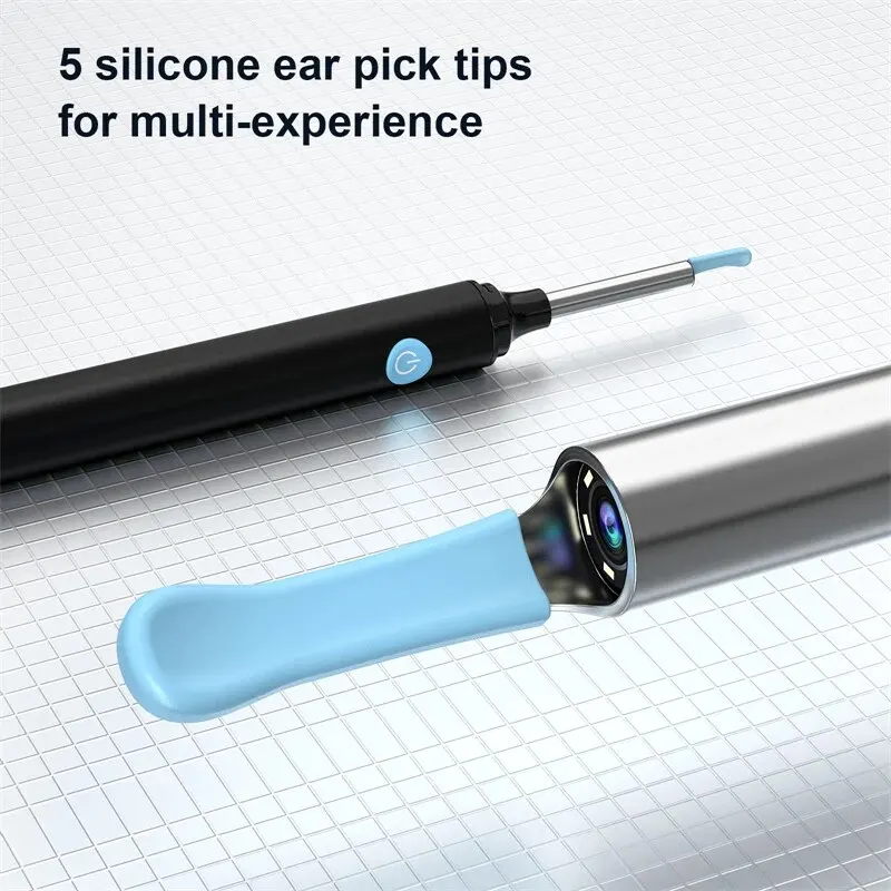 Ear Cleaner com Câmera, Endoscópio Vara, Colher De Silicone, Ear Wax Removal, Health Care Tool, Clean for iPhone, IPad, Android