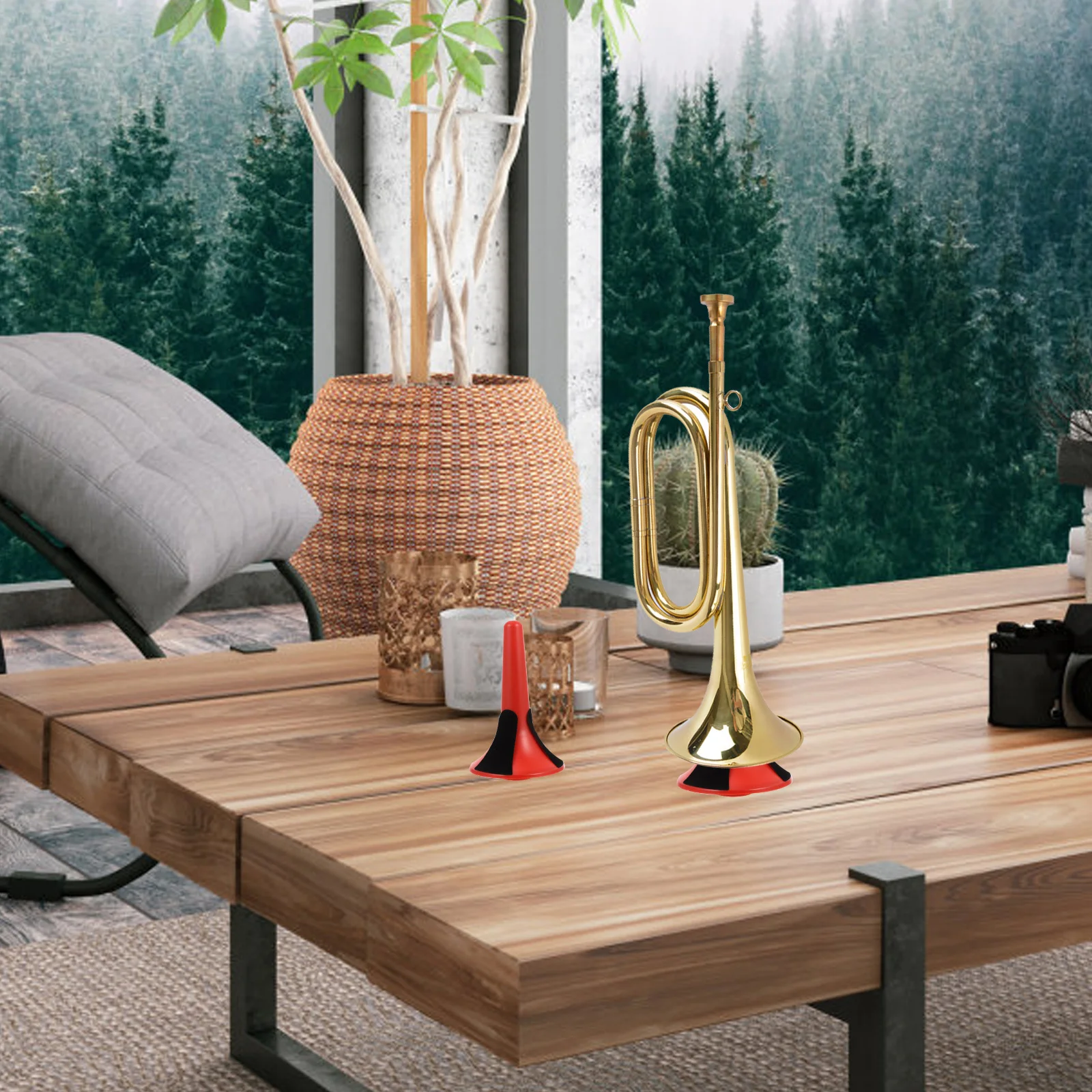 

Red Trumpet Stand Portable Detachable Metal Tripod Foldable Holder Stable Support for Cornet Trumpet Accessories