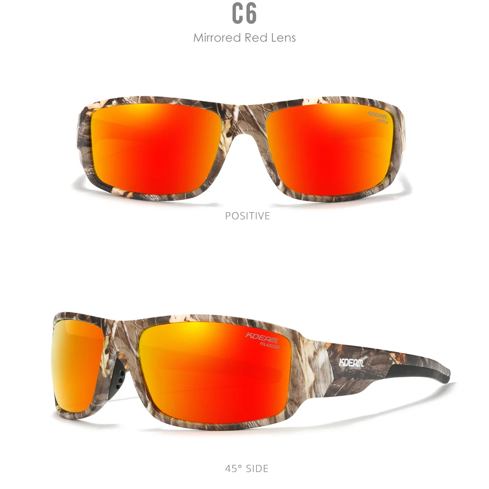 KDEAM Leistung Polarisierte Sonnenbrille Für Männer Druck Muster Design Rahmen Gläser Durchlässigkeit Cat.3 männer Sport Brille – Detail 24